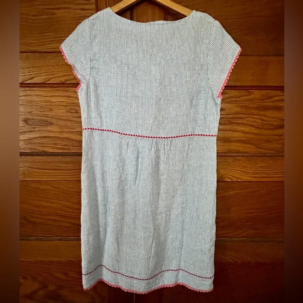 Boden Pink and Blue Embroidered Casual Dress - Picture 4 of 4